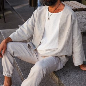 Linen Kimono Jacket for Men The Interesting  Item for Comfort and Style