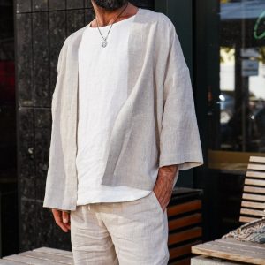 Linen Kimono Jacket for Men The Interesting  Item for Comfort and Style