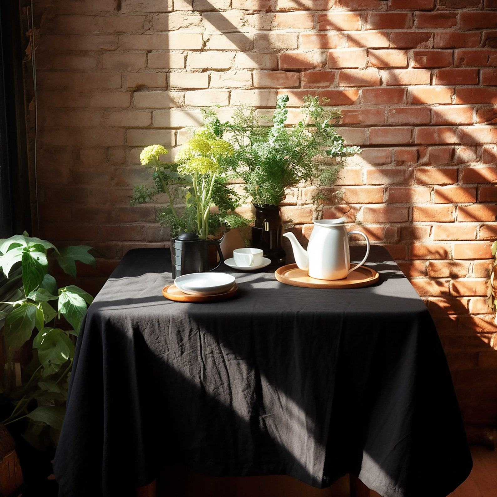 Linen Tablecloth 41 Colors | Natural Linen Rectangle Tablecloth | Handmade Tablecloth for Kitchen & Dining Room