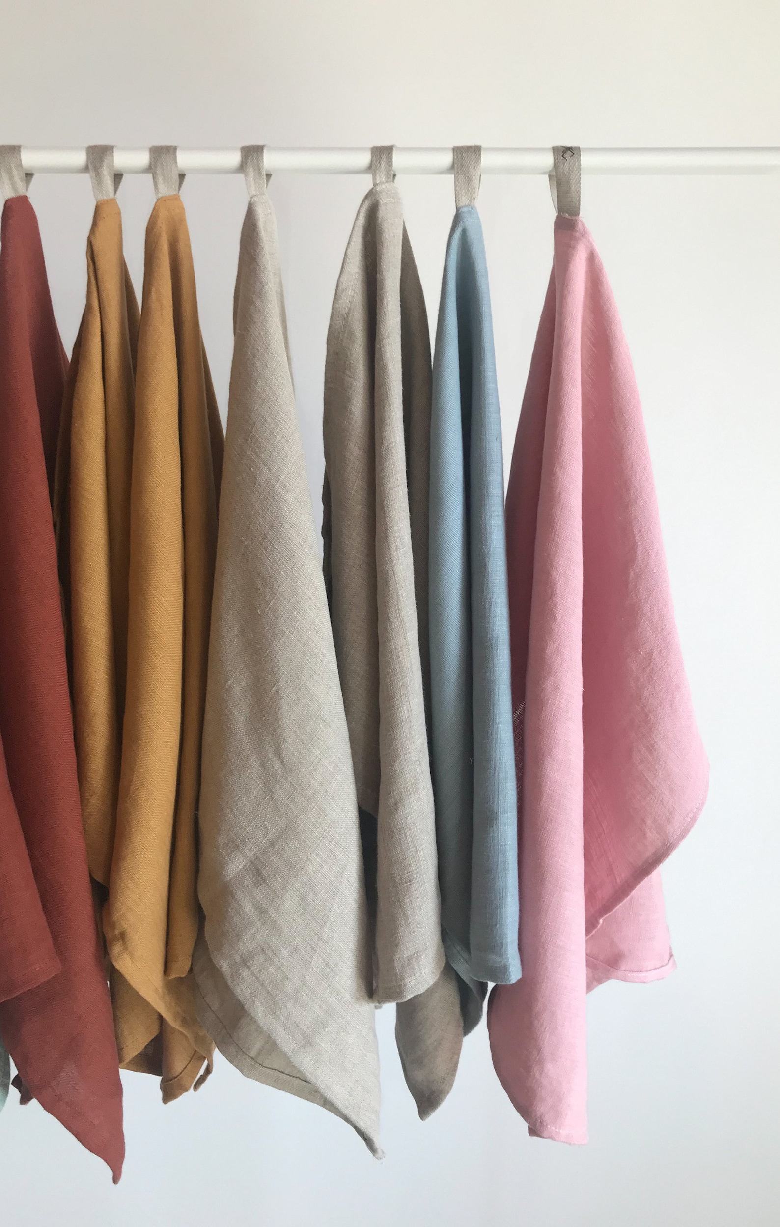 Linen Tea Towels Soft, Stonewashed Kitchen Towels in Vibrant Hues - Image 3