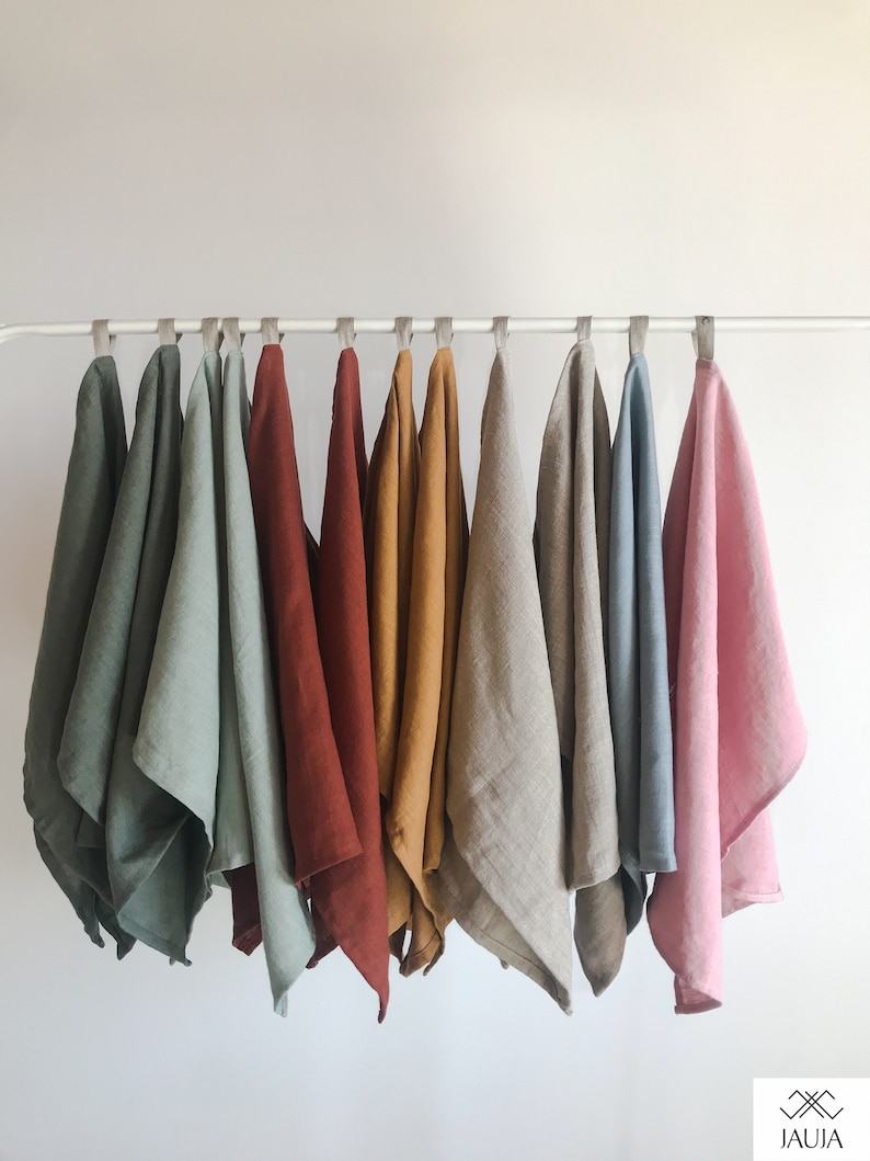 Linen Tea Towels Soft, Stonewashed Kitchen Towels in Vibrant Hues