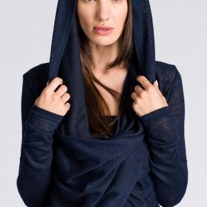 Long-Sleeve Top with Flowing Draped Front A92315