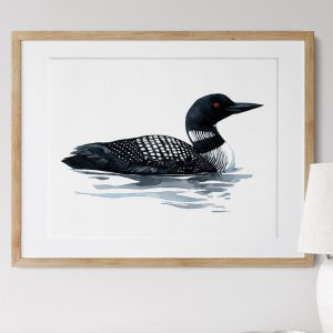 Loon Art Print Tranquil Watercolor Serenity for Coastal and Lakehouse Ambiance