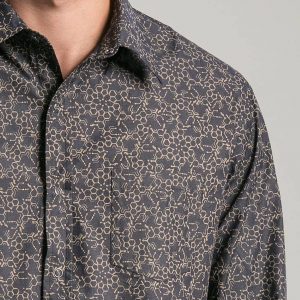 LSD Molecule Psychedelic Elegance in a Button-Down Shirt