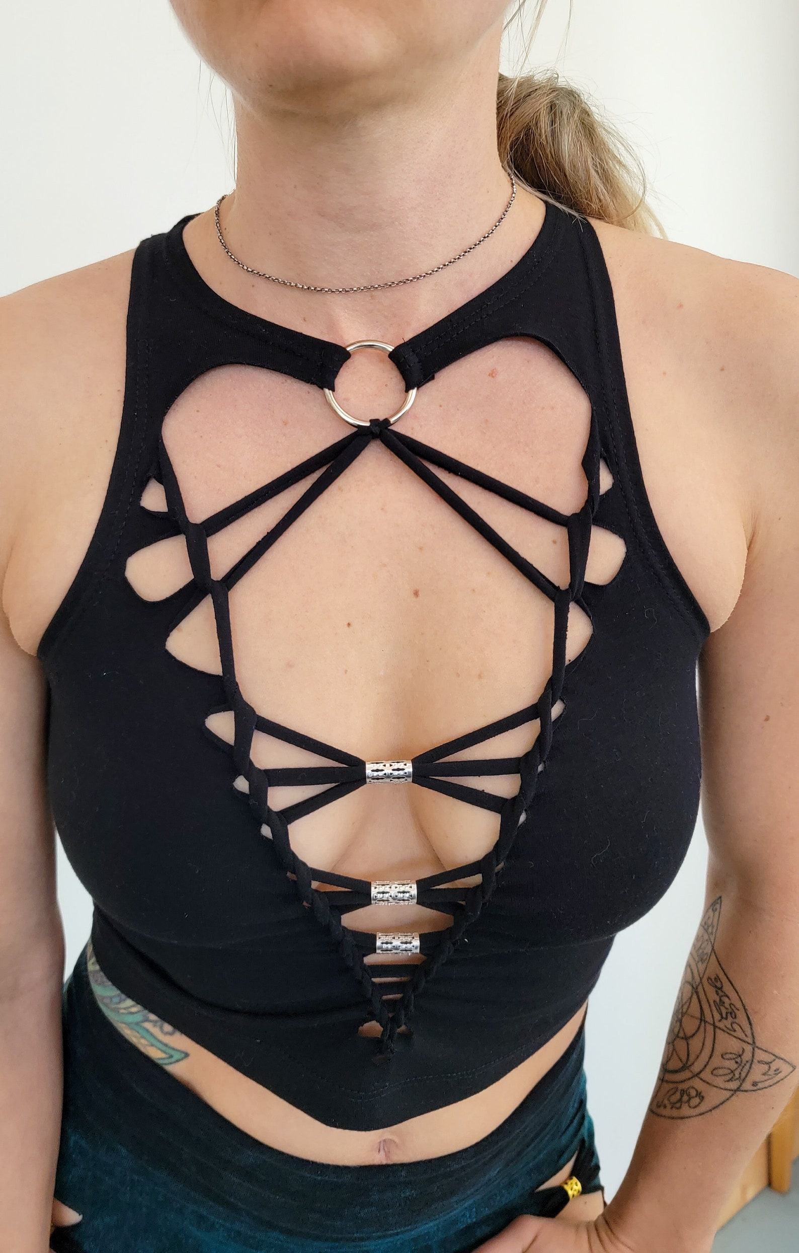 Lucid Braided Crop Tank Unleash Your Inner Goddess with Festival Flair - Image 3