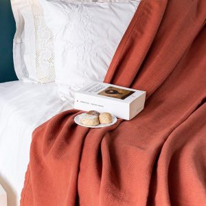 Luxurious 55″-83″ Stonewashed Throw Blanket Elevate Your Home with Turkish Cotton Comfort