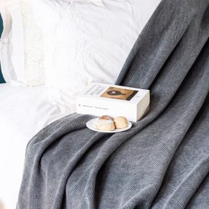 Luxurious 55″-83″ Stonewashed Throw Blanket Elevate Your Home with Turkish Cotton Comfort