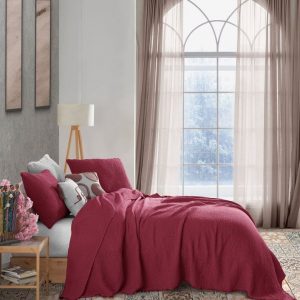 Luxurious Burgundy Cotton Gauze Throw Comfort and Style for All Seasons