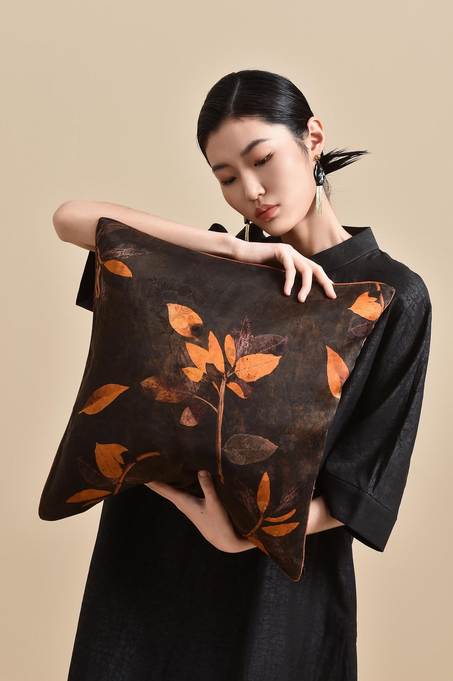 Luxurious Customizable 95% Mulberry Silk Pillow Covers Naturally Dyed, Made to Order - Image 4