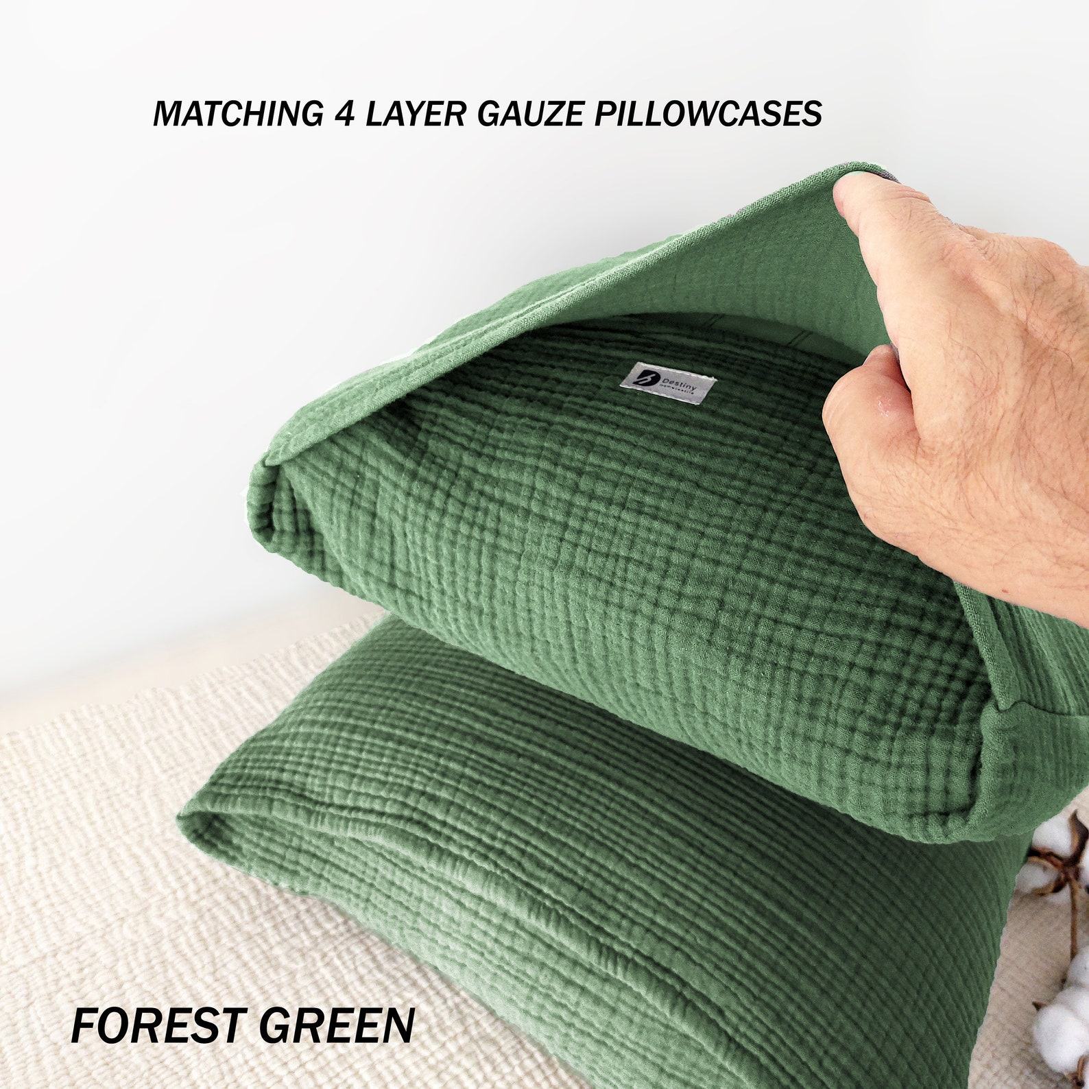 Luxurious Forest Green Pure Cotton Gauze Throw Comfort and Style for Every Home