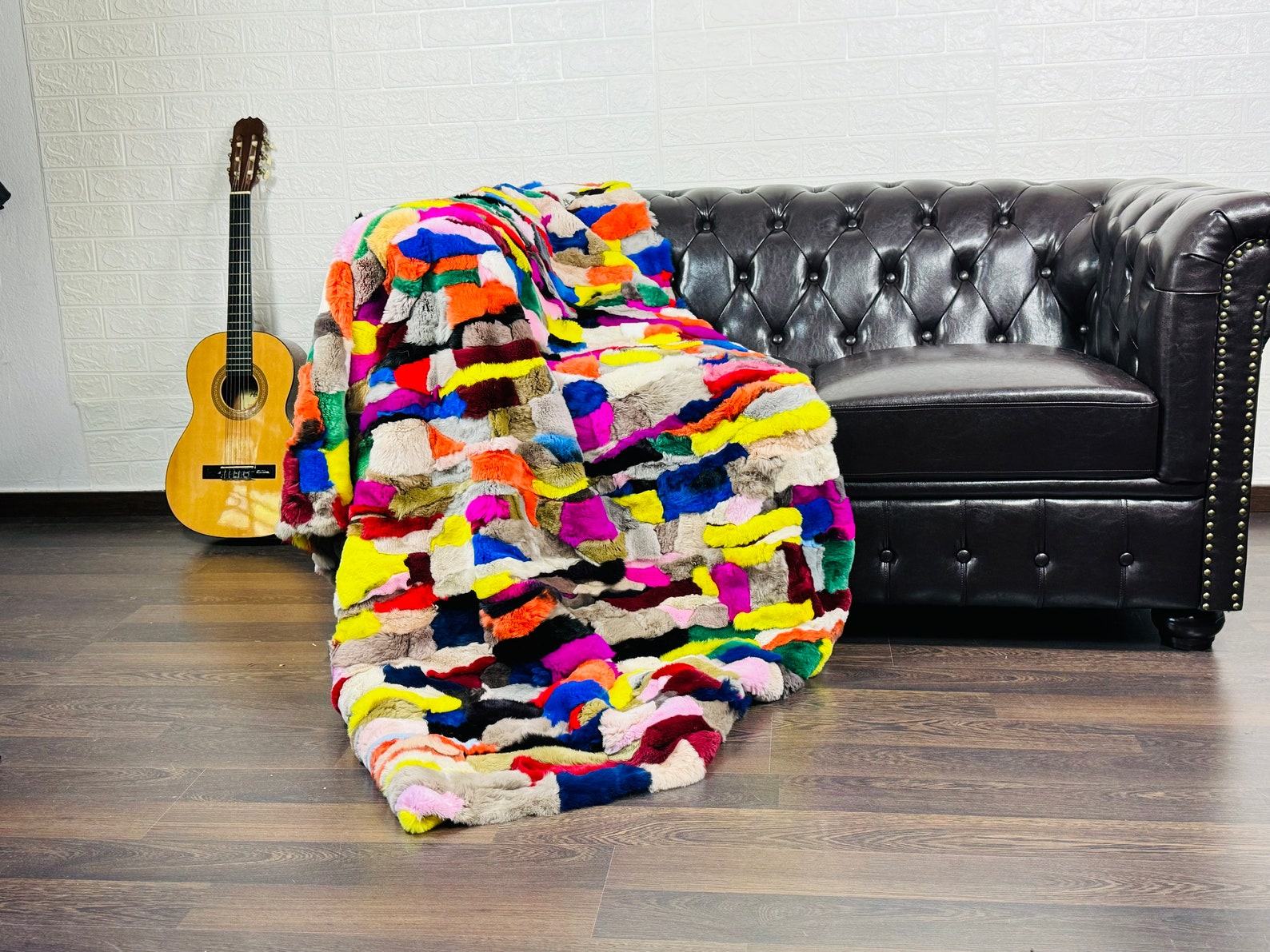 Luxurious Handcrafted REX RABBIT Fur Blanket Ethically Sourced, Warm, and Personalized - Image 3