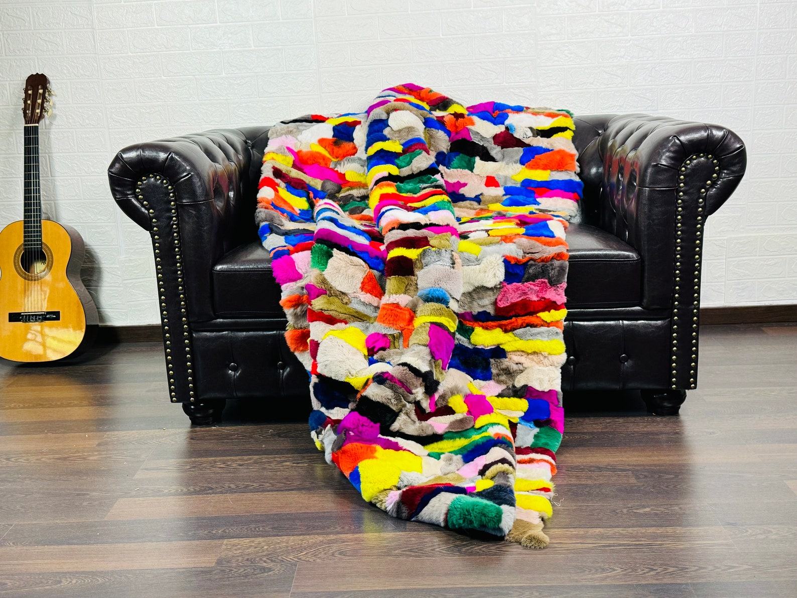 Luxurious Handcrafted REX RABBIT Fur Blanket Ethically Sourced, Warm, and Personalized - Image 2