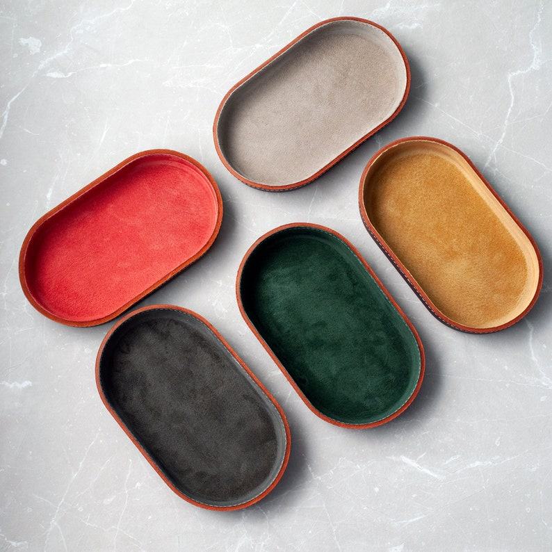 Luxurious Leather Catchall A Vibrant Organizer for Modern Living