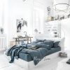 Luxurious Linen Bedding Set Tranquil Gray Blue for a Serene Sleep Haven