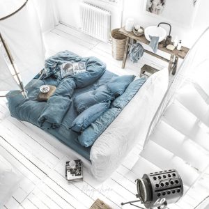 Luxurious Linen Bedding Set Tranquil Gray Blue for a Serene Sleep Haven