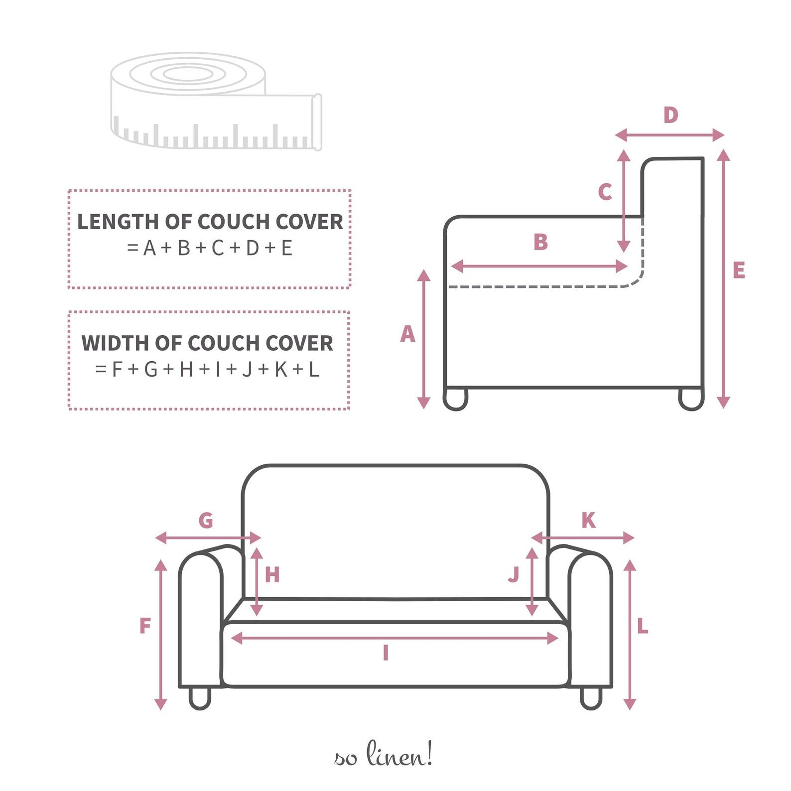 Luxurious Linen Haven Charcoal Couch Cover, Sofa Throw, and Bedspread