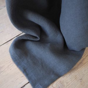 Luxurious Linen Haven Charcoal Couch Cover, Sofa Throw, and Bedspread