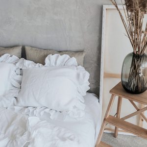 Luxurious Linen Pillowcase with Ruffle Organic, Stonewashed Softness for a Serene Sleep