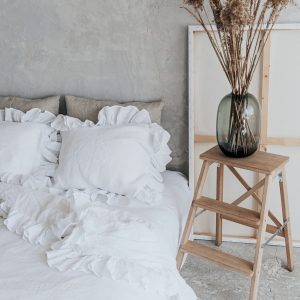 Luxurious Linen Pillowcase with Ruffle Organic, Stonewashed Softness for a Serene Sleep