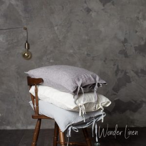Luxurious Linen Pillowcase with Ties Indulge in Stonewashed Softness