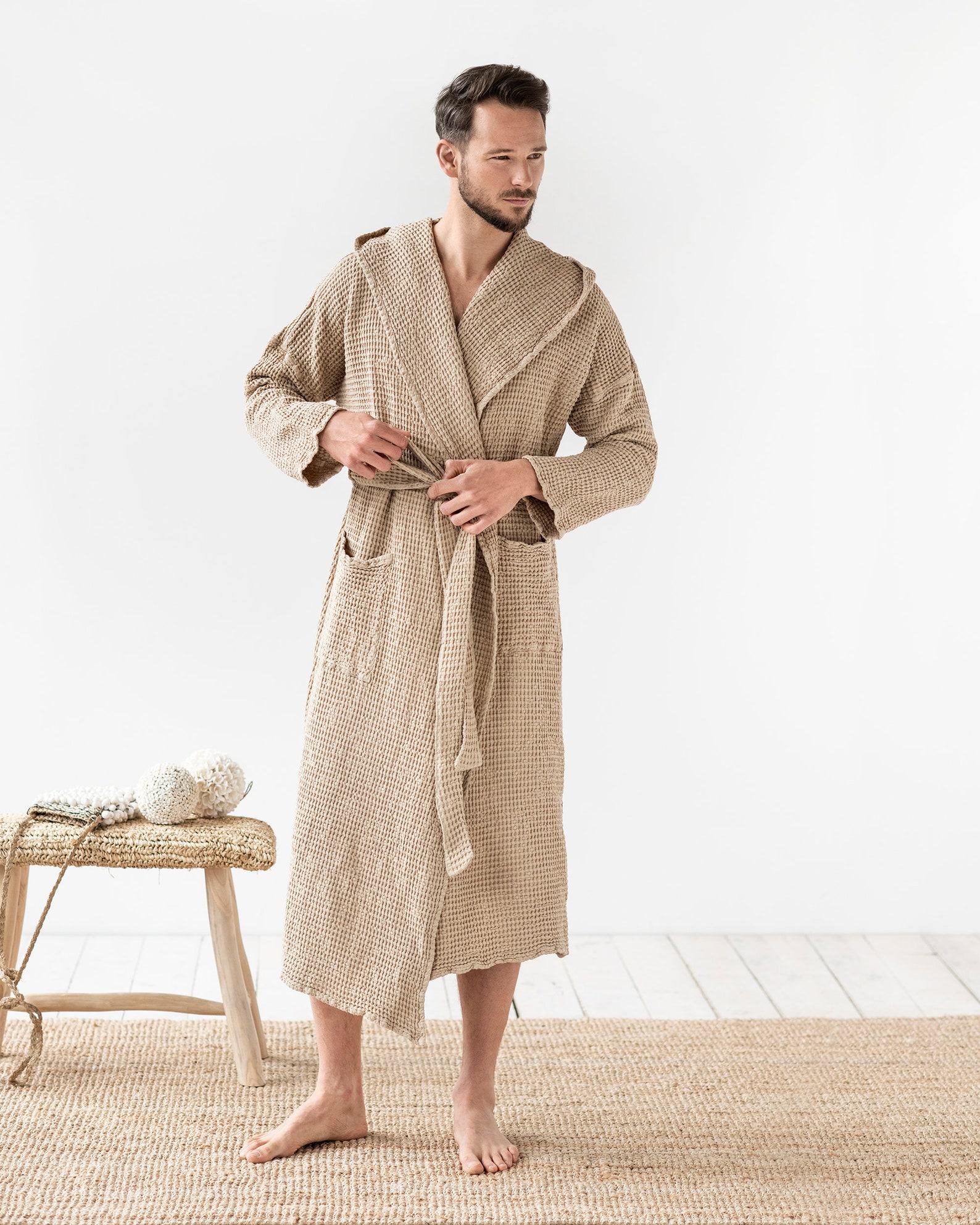 Luxurious Linen Waffle Robe Comfort and Style for Men and Women - Image 3