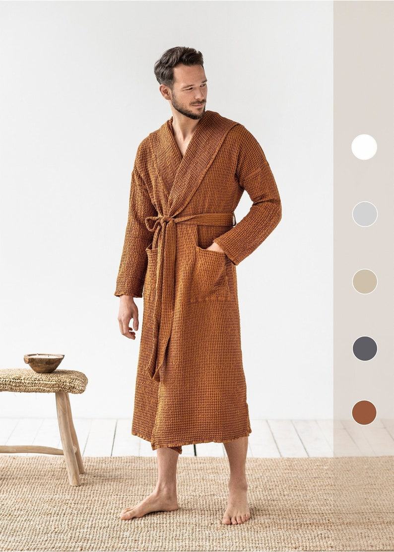 Luxurious Linen Waffle Robe Comfort and Style for Men and Women