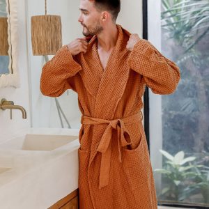 Luxurious Linen Waffle Robe Comfort and Style for Men and Women