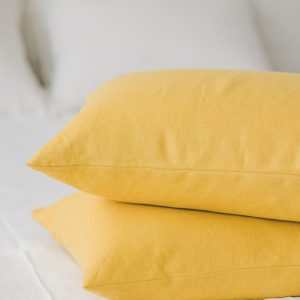 Luxurious Mimosa Yellow Linen Pillowcase Customize Your Comfort with Natural Elegance