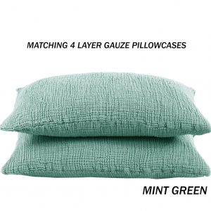 Luxurious Mint Green Pure Cotton Gauze Throw Comfort and Style for Every Home