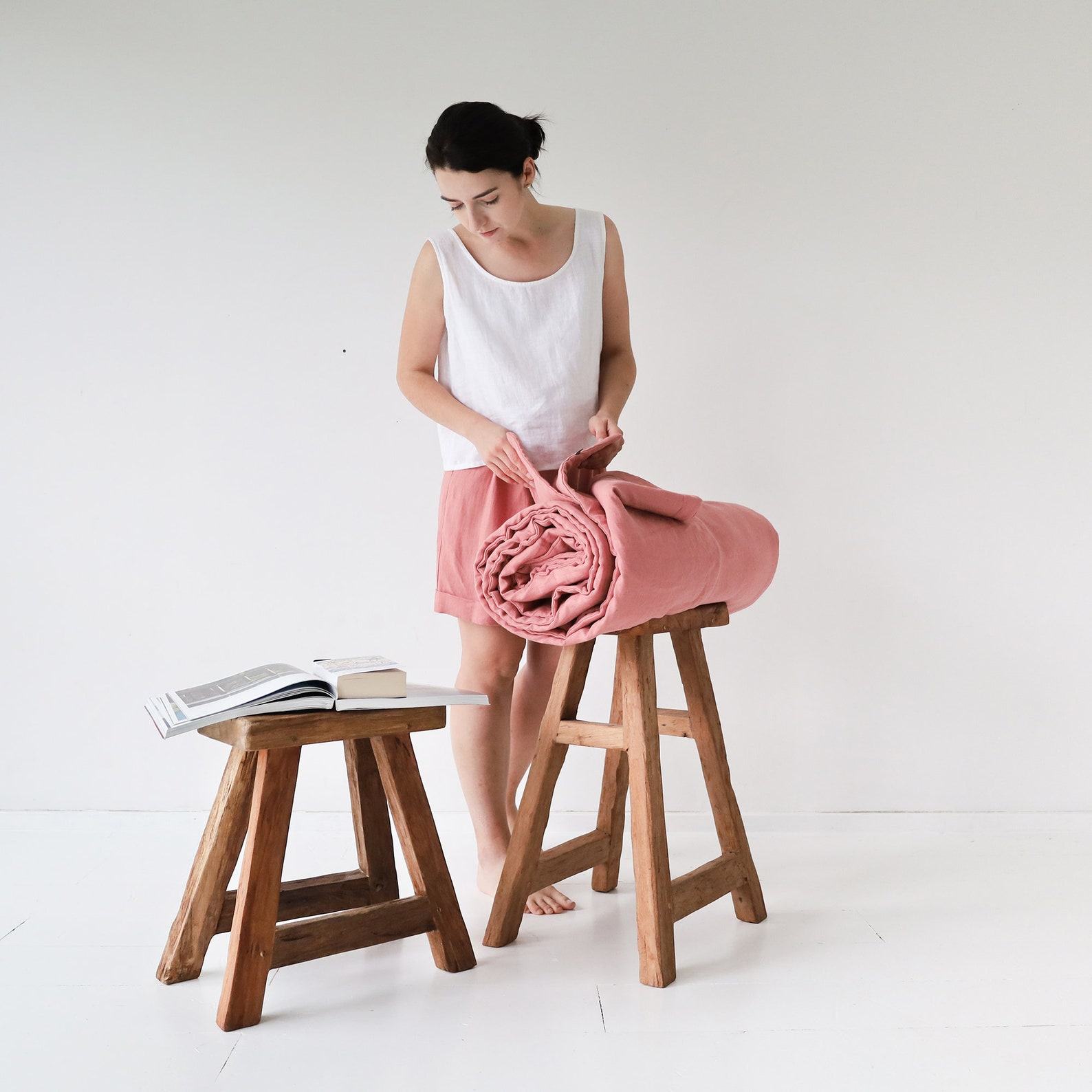 Luxurious Natural Linen Blanket Elevate Your Sleep with Comfort and Style