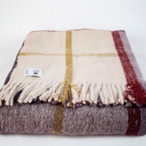 Luxurious Purple Tartan Plaid Wool Blanket Pure Warmth and Comfort for Your Home