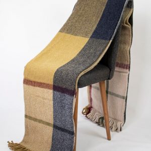 Luxurious Purple Tartan Plaid Wool Blanket Pure Warmth and Comfort for Your Home