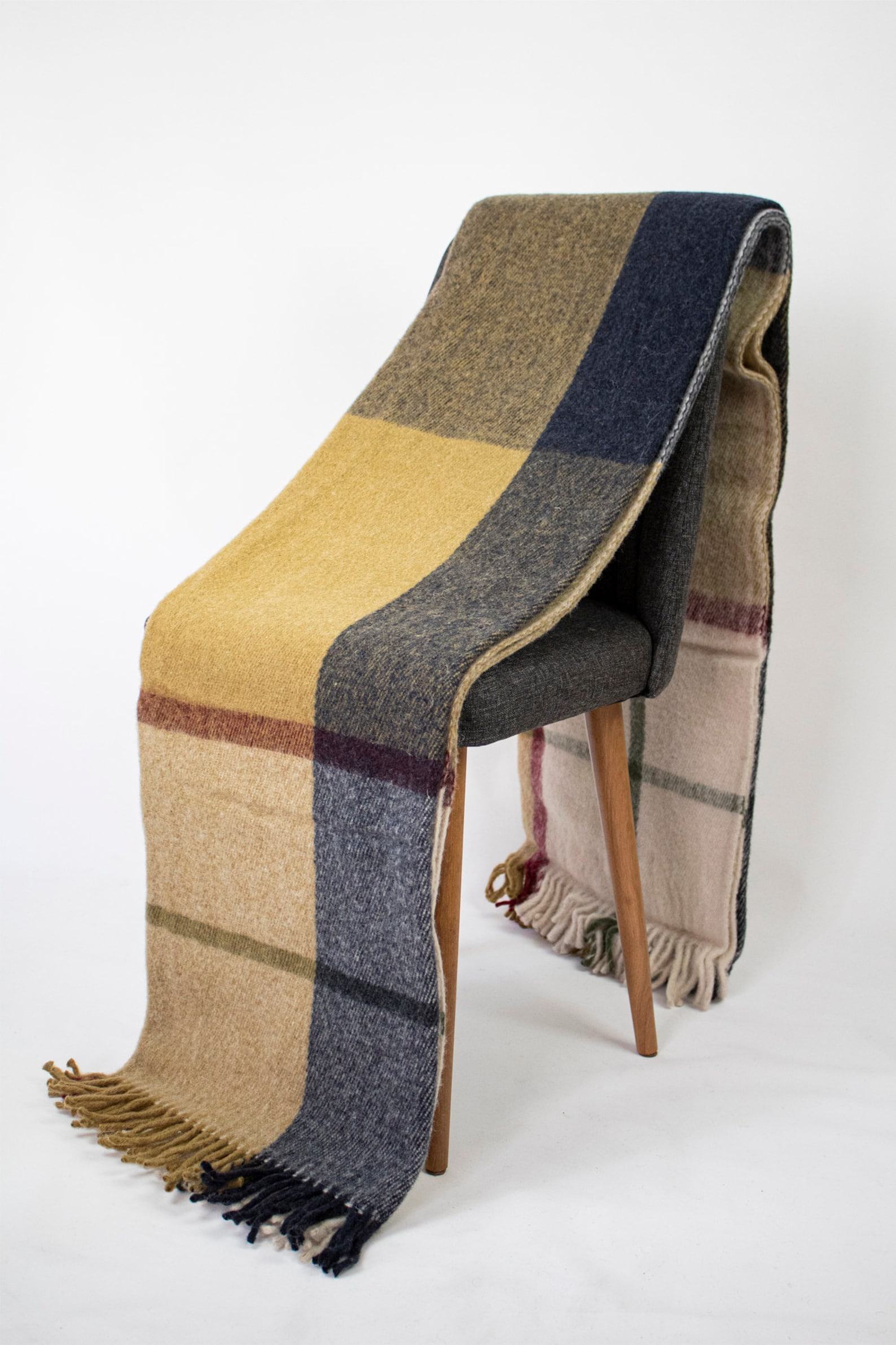 Luxurious Purple Tartan Plaid Wool Blanket Pure Warmth and Comfort for Your Home - Image 6