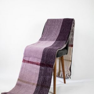 Luxurious Purple Tartan Plaid Wool Blanket Pure Warmth and Comfort for Your Home