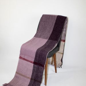 Luxurious Purple Tartan Plaid Wool Blanket Pure Warmth and Comfort for Your Home