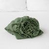 Luxurious Stonewashed Linen Fitted Sheet in Forest Green Indulge in Tranquil Slumber