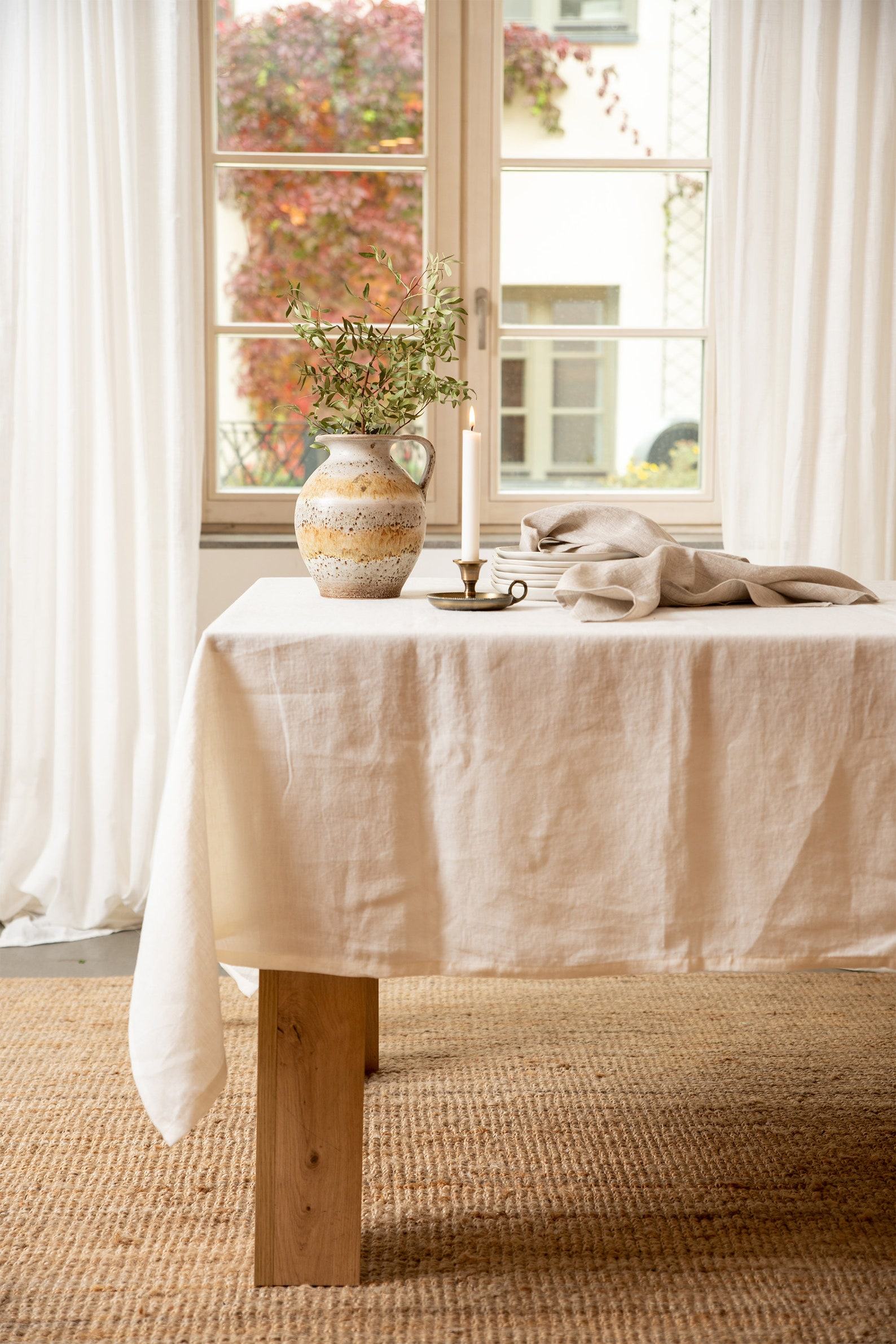 Luxurious Stonewashed Linen Tablecloth Elevate Your Dining Experience with Custom Elegance - Image 4