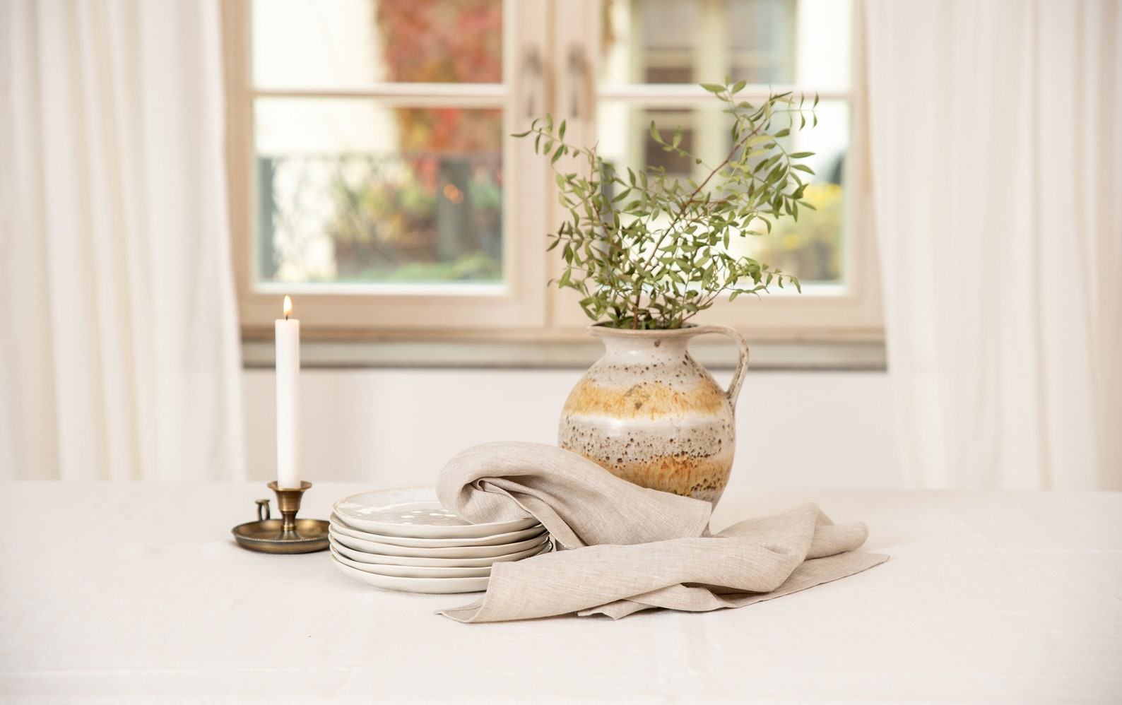 Luxurious Stonewashed Linen Tablecloth Elevate Your Dining Experience with Custom Elegance - Image 2