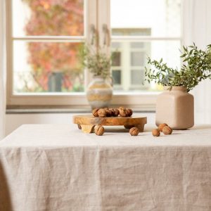 Luxurious Stonewashed Linen Tablecloth Elevate Your Dining Experience with Custom Elegance