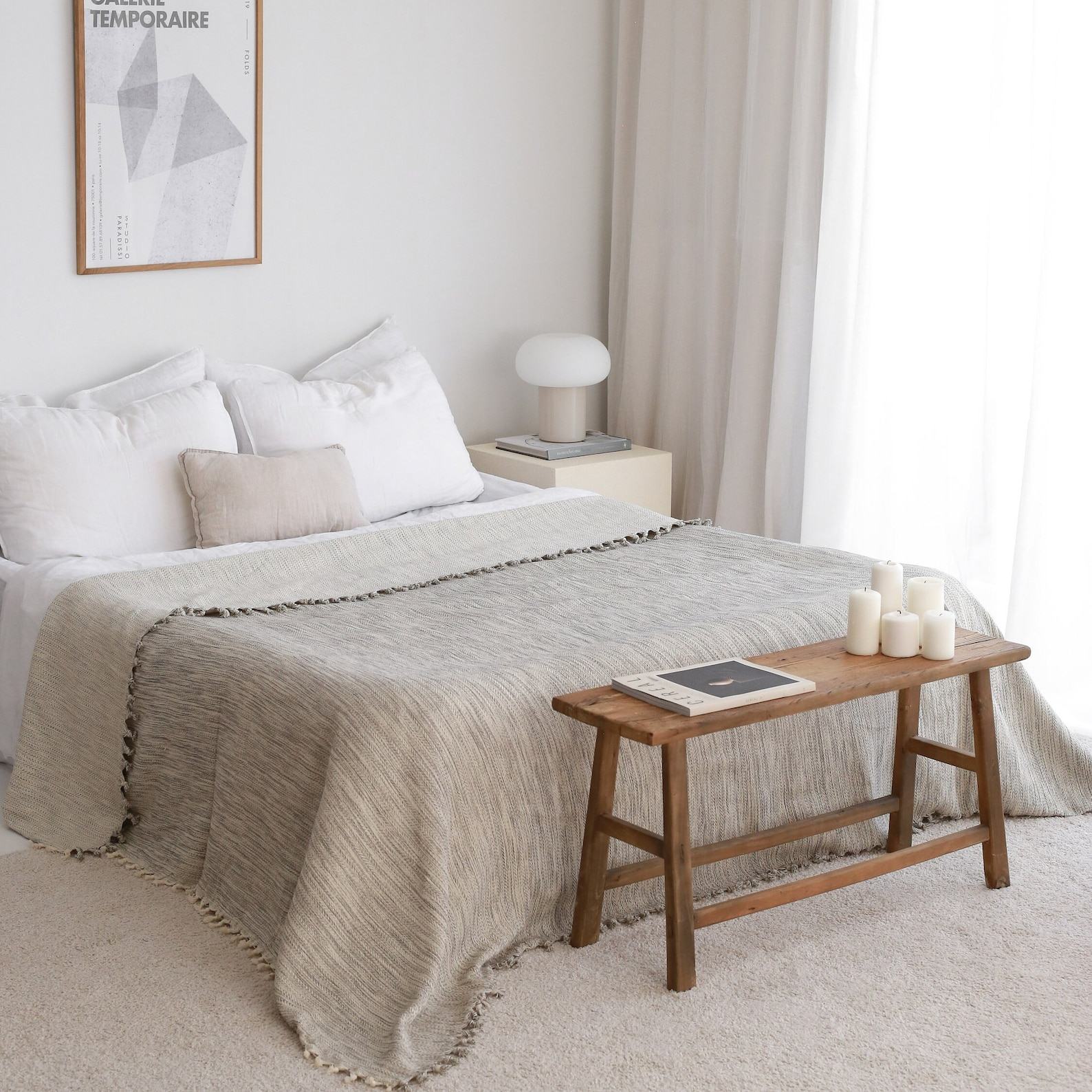 Luxurious Turkish Cotton Bedspread Indulge in Organic Comfort and Boho Charm