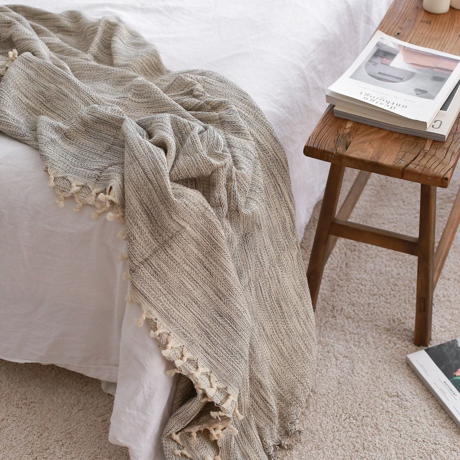 Luxurious Turkish Cotton Bedspread Indulge in Organic Comfort and Boho Charm