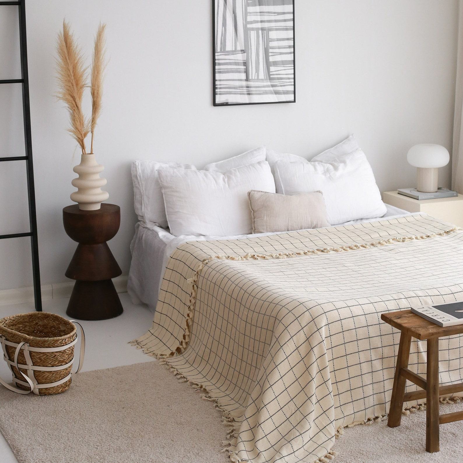 Luxurious Turkish Cotton Bedspread Indulge in Organic Comfort and Boho Charm