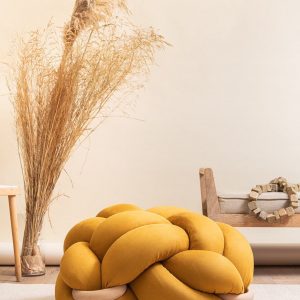 Luxurious Vegan Suede Desert Knot Floor Cushion Elevate Your Home with a Modern Oasis