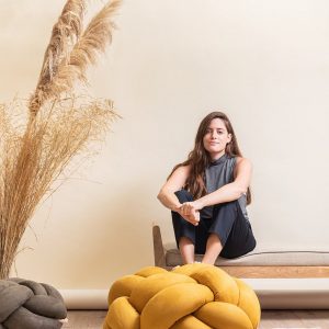 Luxurious Vegan Suede Desert Knot Floor Cushion Elevate Your Home with a Modern Oasis