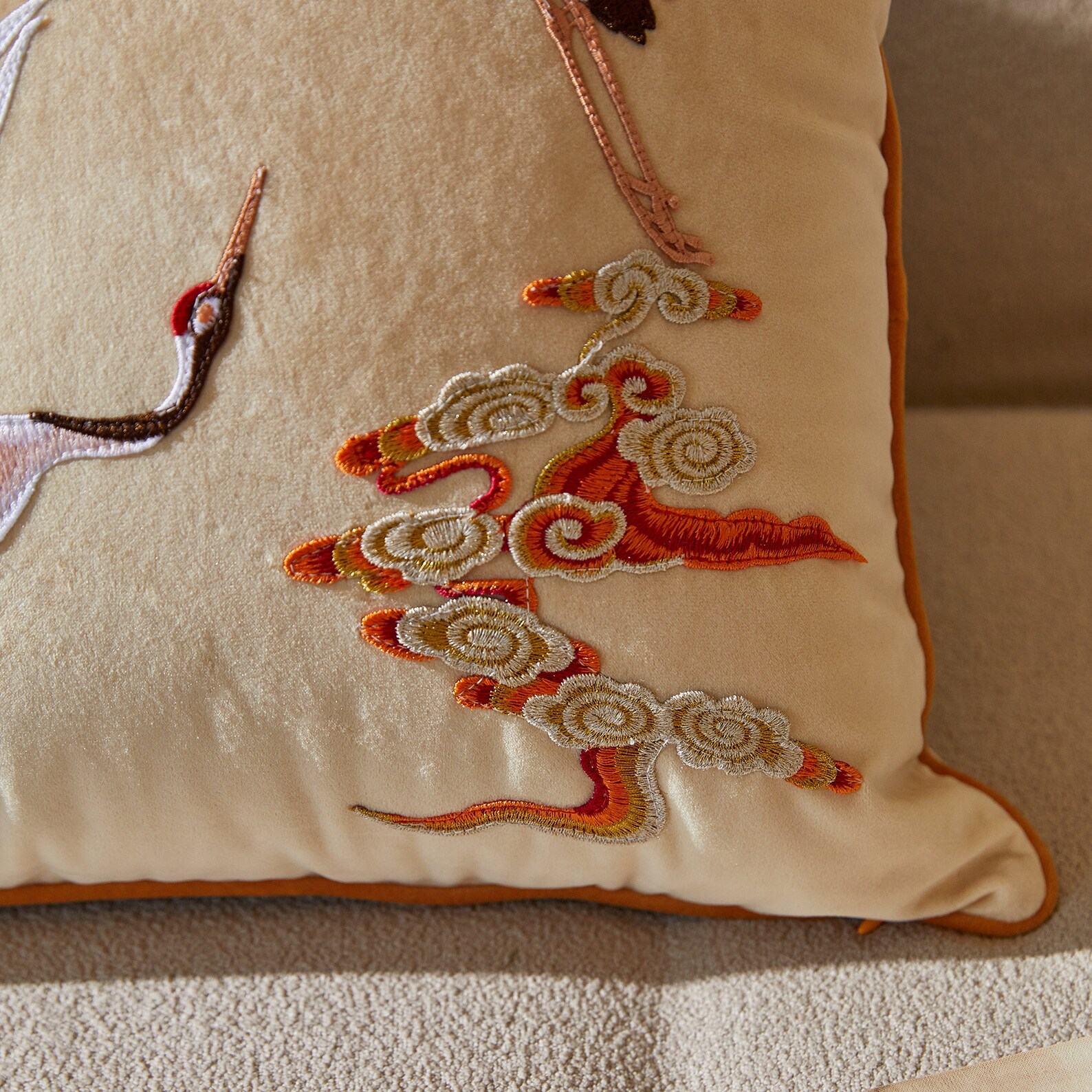 Luxurious Velvet Animal Appliqu Throw Pillow Cover Embellish Your Abode with Retro Elegance