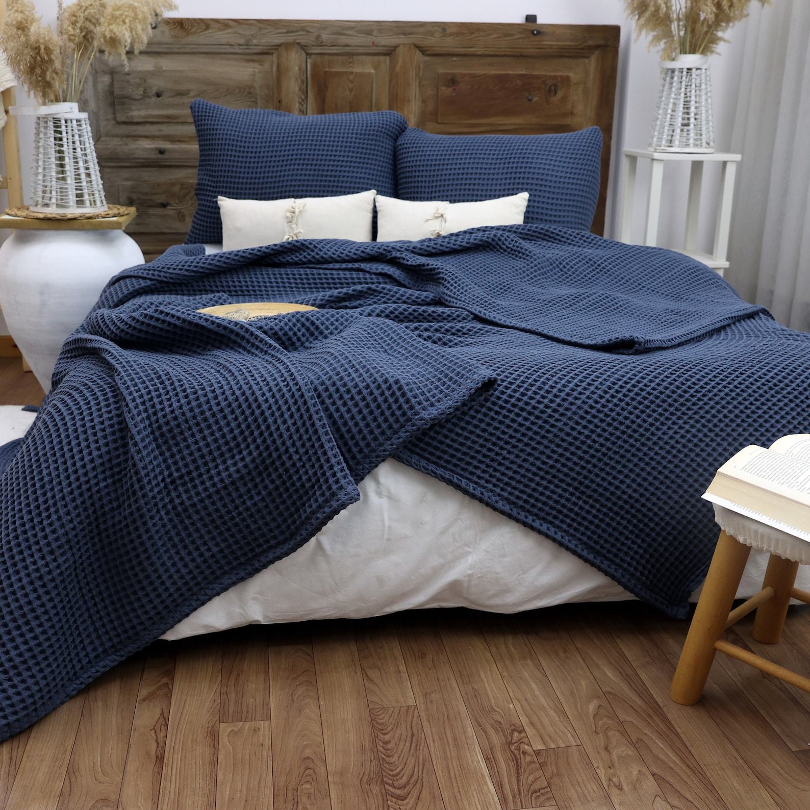 Luxurious Waffle Cotton Bed Cover Elevate Your Sleep with Comfort and Style