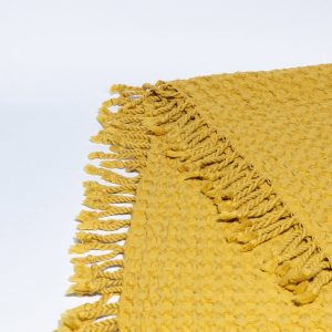 Luxurious Yellow Waffle Weave Turkish Cotton Throw Blanket Comfort and Style for Your Home
