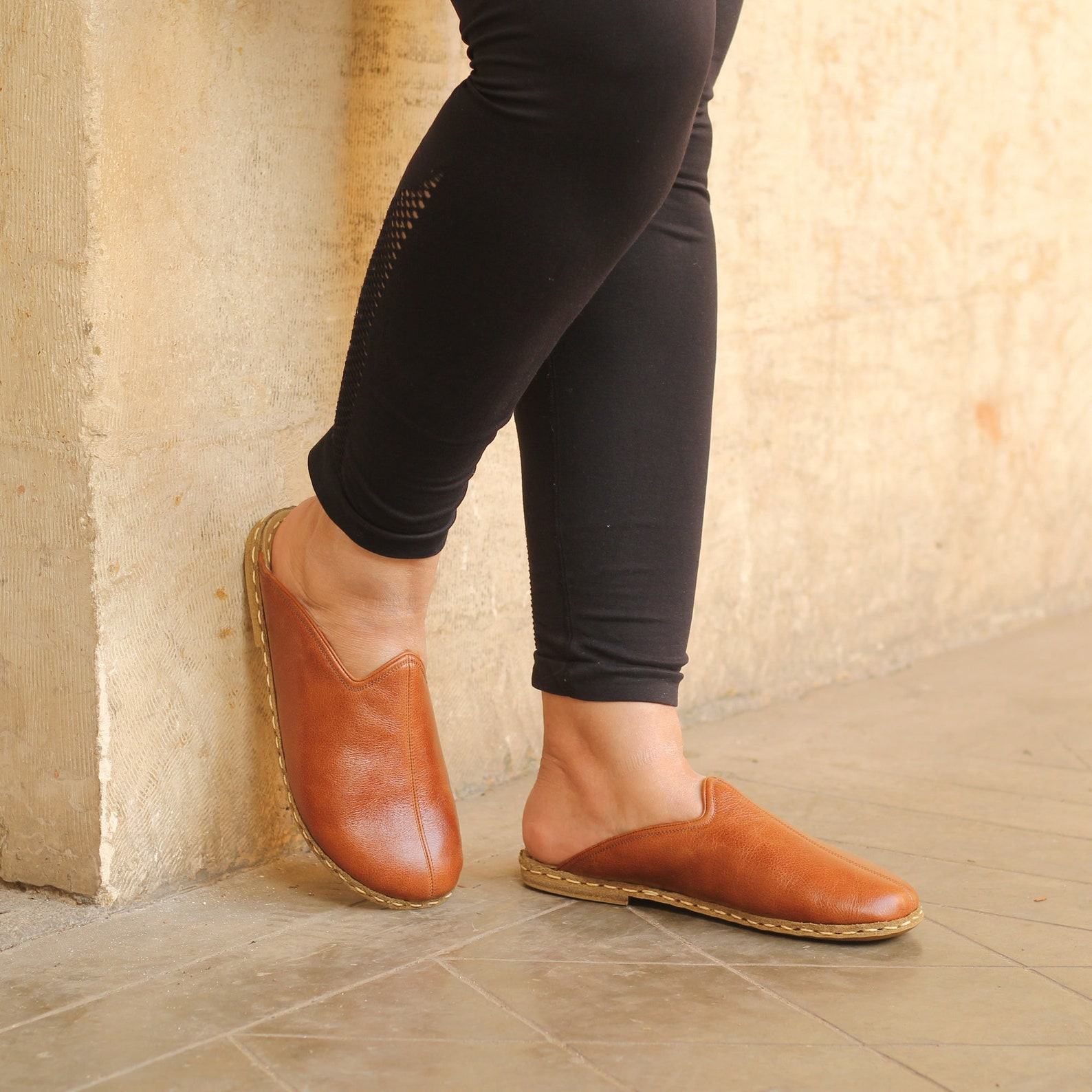 Luxuriously Warm & Ethical  Organic Leather Fluffy Slippers – Perfect Present for Her