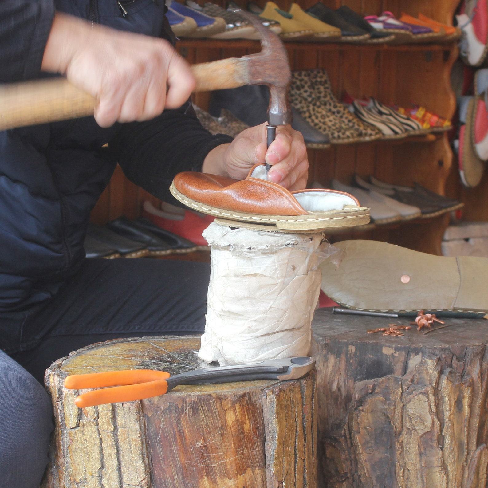 Luxuriously Warm & Ethical  Organic Leather Fluffy Slippers – Perfect Present for Her