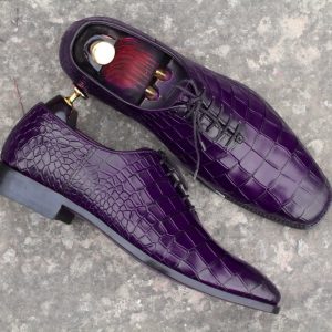 Luxury Alligator Leather Whole Cut Lace-Up Shoes | Handmade Men’s Dress Shoes